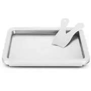 Ice Cream Machine, Ice Cream Roll Plate, With 2 Plastic Spatulas, Very Suitable For Handmade Ice Cream, Freeze Yogurt White