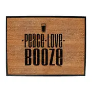 Peace Love Booze - Funny Novelty Doormat Man Cave Floor mat