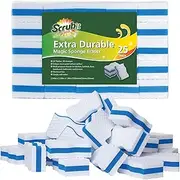 [SCRUBIT] (25 Pack) Extra Durable Magic Eraser Sponge by - Kitchen, Bathroom, Floor and Wall Miracle Melamine Cleaning Sponges - Extra Thick, Long Lasting, Power Scrubber Pads for the Toughest Stains an