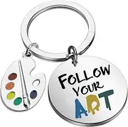 [MAOFAED] Art Teacher Gift Follow Your Art Palette Keychain For Art Student Graduation Gift Art Lover Gift