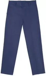 George Boys' School - Flat Front Pants ( Slim & Husky) (8 S, Navy Blue