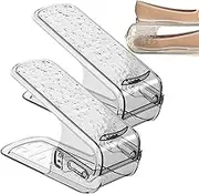 Shoe Slots Organizer - Space Saver Shoe Slots, Double Layer Shoe Stacker | Clear Thickening Stackable 3 Different Height Easy Shoe Organizer, Multi-Purpose Shoe Storage For Cabinet Organization