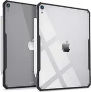 TineeOwl iPad Pro 11-inch Ultra-Slim Clear Case, Supports Apple Pencil Wireless Charging [Absorbs Shock] Flexible TPU, Lightweight by DinoCase (Black)