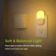 2-Pack Plug-In LED Night Light with Motion Sensor – Dimmable, Soft Warm White –