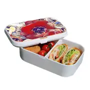 Lunch Box Food Container Snack Picnic Authentic Wood Strap Cutlery Romantic
