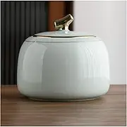 Vintage Ceramic Tea Jar， kitchen storage,Porcelain Tea Canister for Loose Tea Shiny Ceramic Tea Caddy Tea Canister Tea Storage Container Tins Jar 800ML Tea Storage Cont(White)