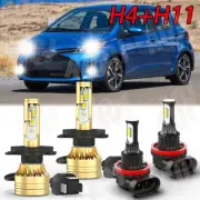 For Toyota Yaris iA 2018-2017 Combo H4 9003 H11 LED Headlight Fog Light Bulbs (for: Smart)