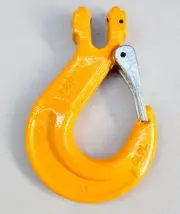 1X 13mm Clevis Sling Hook 5.3T G80 with Safety Latch Lifting Sling Slip Rigging