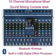 Pro 10 Channel Musical Audio Studio Mixing Console Mixer Bluetooth MiCWL ES10