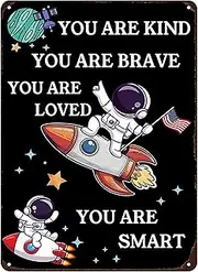 Metal Signs Boys Room Space Posters Signs Boy Bedroom Spaceman Signs Wall Decor Funny Tin Signs Motivational Quote Wall Art Boys Bedroom Decor Signs vintage Tin Signs 8 x 12 Inch