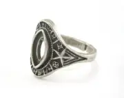 Ring Adjustable Ring Bezel ,Antique Silver Plated brass 18mm 8US inner size 2825