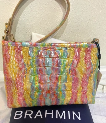 Brahmin Lorelei Red Saltwater Taffy Melbourne w/ & Brahmin Recycle Shopping Bag