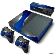 Xbox One Console Skin Decal Sticker Blue & Chrome Series + 2 Controller Skins