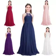 Flower Girl Dress Lace Chiffon Princess Wedding Bridesmaid Birthday Party Dress