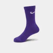 NIKE EVERYDAY PLUS Performance Cushion Crew Socks PURPLE WHITE YOUTH SIZE 3Y-5Y
