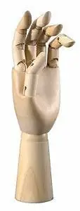 Male Left Hand Wood Mannequin - 12"