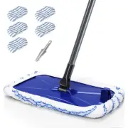 Microfiber Dust Mop for Floor Cleaning, Hardwood Flat Dry and Wet Mop with 5 ...
