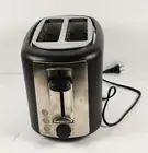 Amazon Basics Black and Silver Toaster