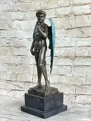 SIGN MICHELANGELO DAVID BRONZE SCULPTURE NUDE MALE DECO HOT CAST CLASSIC DECOR
