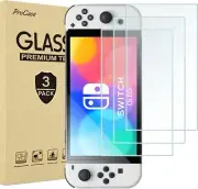 [3 Pack] ProCase Screen Protector for Nintendo Switch OLED 2021, Tempered Glass