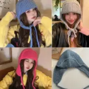 Knit Pullover Hat Warm Ear Flap Hat Ear Protective Cap Autumn Winter Balaclava