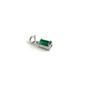 925 Silver Necklace Pendant Charm Emerald Crystal Women Jewelry Anniversary Gift