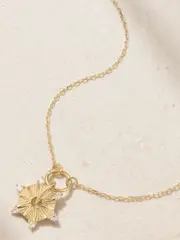 [Foundrae] Foundrae - Disk Drop 18-karat Gold Diamond Necklace - One size One size Gold