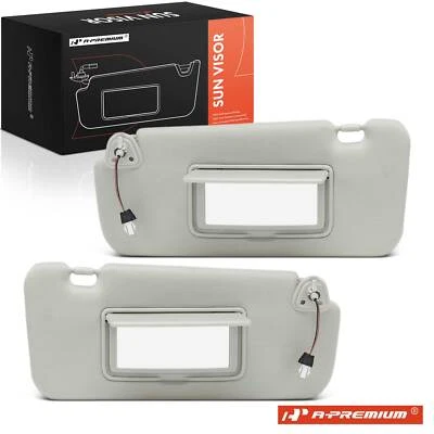 A-Premium 2x Gray Extendable Sun Visor w/ Mirror & Light Front for Nissan Murano (for: Nissan)