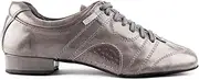[PortDance] Men's Dance Shoes/Dance Trainers PD Casual - Leather Light Grey - Suede Sole
