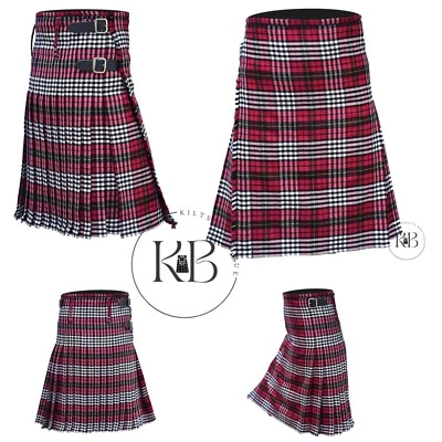 Scottish Men's Morton Tartan Traditional 8 Yard Kilt 16oz
