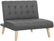 Recliner Single Sofa Bed Dark Grey Fabric Comfortable Modern Furniture Living Room