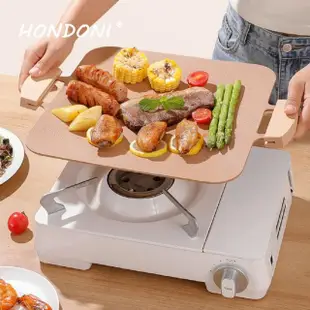 【HONDONI】新款韓式麥飯石烤盤 不沾烤肉盤 燒烤盤 煎烤盤 卡式爐電磁爐烤盤(贈BBQ全配方形款)