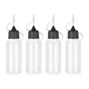 10Pcs Needle Tip Bottle Precision Plastic Applicator with Black Cap 15ml