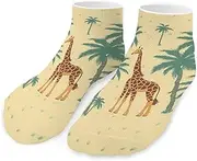 [QMNVBDS] Giraffe Palm Tree Socks Ankle Length Socks Casual Short Socks for Women Men Low Cut Sports Socks Running Socks No Show Socks Ankle Socks Athletic Socks Workout Socks, Style, One Size, Style