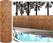 Pool Plant Fence Natural Reed Fencing Home Decorations Bamboo Fence Rolls Wall Privacy Fence, Indoor/Outdoor, Privacy Screening, Sun Blocking, Decorative Divider(3x40ft(91x1219cm))