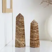 5Pcs Set Large Aragonite Crystal Tower 4 Faceted Obelisk Point Crystal Gift