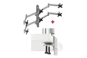Atdec AWMS-6-13717 Hex Monitor Mount + 750mm Post / 12kg (26.5lb) Flat Screens, 10kg (22lb) Curved Screens + Heavy-Duty F Clamp Desk Fixing, Silver