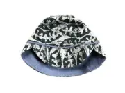 Bonds Baby Reversible Hat - Kids Boys Girls Stretchies Sun Blue Batik Leaf
