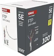 EMOS - FTP Network Cable CAT 5e, 100m, PVC - CAT5e Patch Cable FTP - Gigabit LAN Cable - Shielded Ethernet Cable - for Indoor use