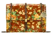 Patricia Nash Adelfia Leather Chain-Link Tassel Flap Crossbody Bag-Botanical NWT