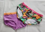 Bonds WUDRW 40K Ladies Hipster Boyleg Brief 2 Pack Floral Plain Size 12 New