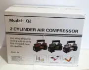 MODEL: Q2 2 CYLINDER AIR COMPRESSOR CAST ALLOY AIR PUMP BOXED