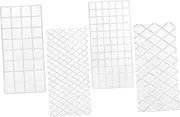 VALICLUD Fondant Stamp Mold Set 4pcs Square Cake Molds Baking Accessories Grid Pattern
