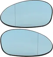 Heated Wing Mirror Glass Blue, 51167145267 51167145268 Wind Mirror Glass with Backing Plate Compatible with BMW E85 E86 Z4, 1 Series E82 E88, 3 Series E90 E91 E92 E93 (1 Pair, Blue)