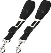 Spendeal 2 PCS Dog Seat Belt for Car, Adjustable Nylon Pet Seatbelt, Supports All Cars, Seatbelt for Dogs in Cars, Dog Car Leash Seat Belt, Cats and Ferrets Seat Belt Harnesses (Black)