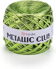 YarnArt Metallic Club Yarn Super Bulky T-Shirt Yarn 100% Polyester Yarn 6.35 oz / 180 gr, 60 yrds / 55 Meters, Shiny Colors, Handbag Yarn, Rug, Chic Night bah Yarn, Crochet Bag Yarn (8116)