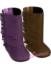 NIP-cute brown faux suede fringed boots by Sophia's fit American Girl