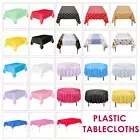 Plastic Table Cover Cloth Wipe Clean Party Tablecovers Cloths Round or Rectangle