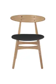 Replica Hans Wegner CH33 Dining Chair - Ash Timber Frame with Black Pad