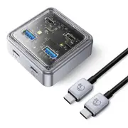 Orico XHJ2U2C-G2-10-GY-BP USB-C 10Gbps Transparent HUB [ORICO-XHJ2U2C-G2-10-GY-BP]
